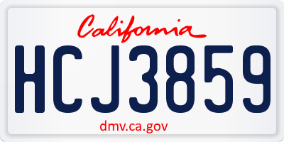 CA license plate HCJ3859