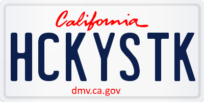 CA license plate HCKYSTK