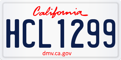 CA license plate HCL1299