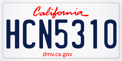 CA license plate HCN5310