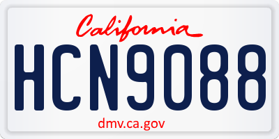 CA license plate HCN9088