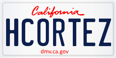 CA license plate HCORTEZ