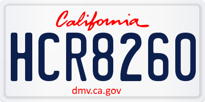 CA license plate HCR8260