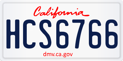 CA license plate HCS6766