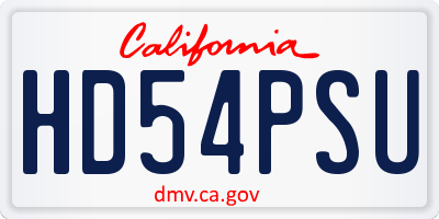 CA license plate HD54PSU