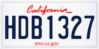 CA license plate HDB1327