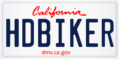 CA license plate HDBIKER