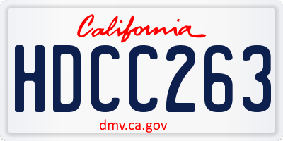 CA license plate HDCC263