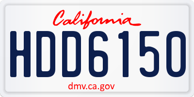 CA license plate HDD6150