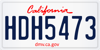 CA license plate HDH5473