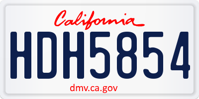 CA license plate HDH5854