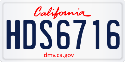 CA license plate HDS6716