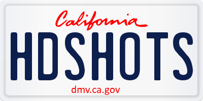 CA license plate HDSHOTS