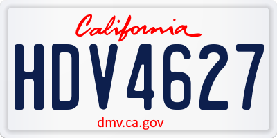 CA license plate HDV4627