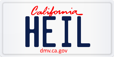 CA license plate HEIL