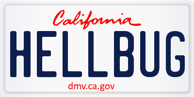 CA license plate HELLBUG