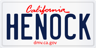 CA license plate HENOCK