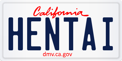 CA license plate HENTAI