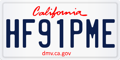 CA license plate HF91PME