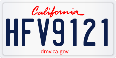 CA license plate HFV9121