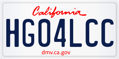 CA license plate HG04LCC