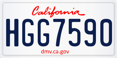 CA license plate HGG7590