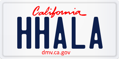 CA license plate HHALA