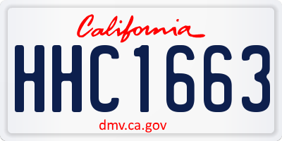 CA license plate HHC1663