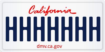 CA license plate HHHHHHH