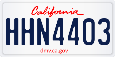 CA license plate HHN4403