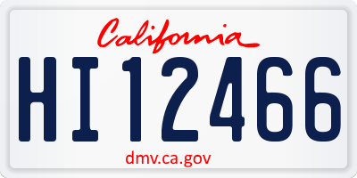 CA license plate HI12466