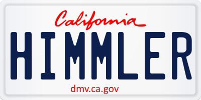 CA license plate HIMMLER