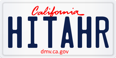CA license plate HITAHR
