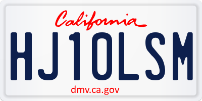 CA license plate HJ10LSM