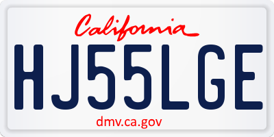 CA license plate HJ55LGE