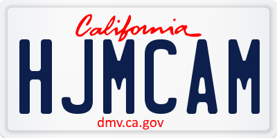 CA license plate HJMCAM