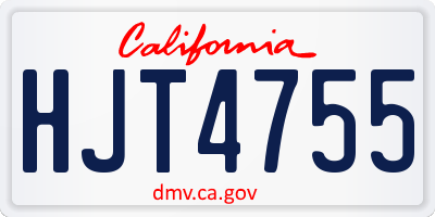 CA license plate HJT4755