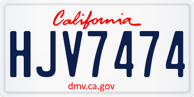 CA license plate HJV7474