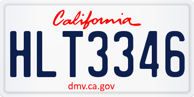 CA license plate HLT3346