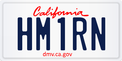 CA license plate HM1RN