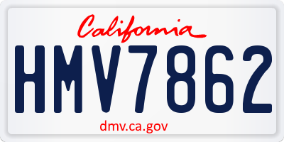 CA license plate HMV7862