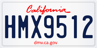 CA license plate HMX9512