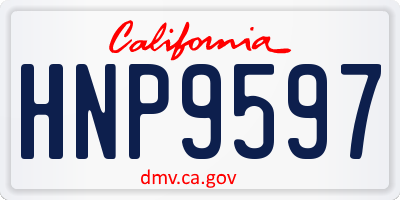 CA license plate HNP9597