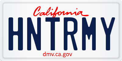 CA license plate HNTRMY