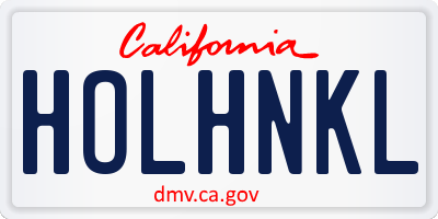 CA license plate HOLHNKL