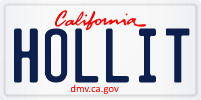 CA license plate HOLLIT