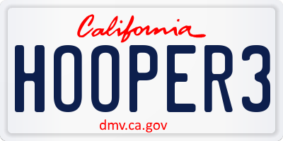 CA license plate HOOPER3