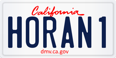 CA license plate HORAN1