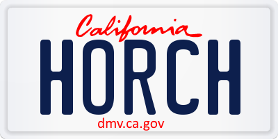 CA license plate HORCH