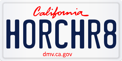 CA license plate HORCHR8